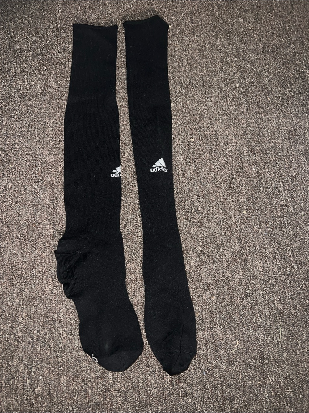 adidas Men’s Black Over-the-Calf Athletic Socks with White Logo